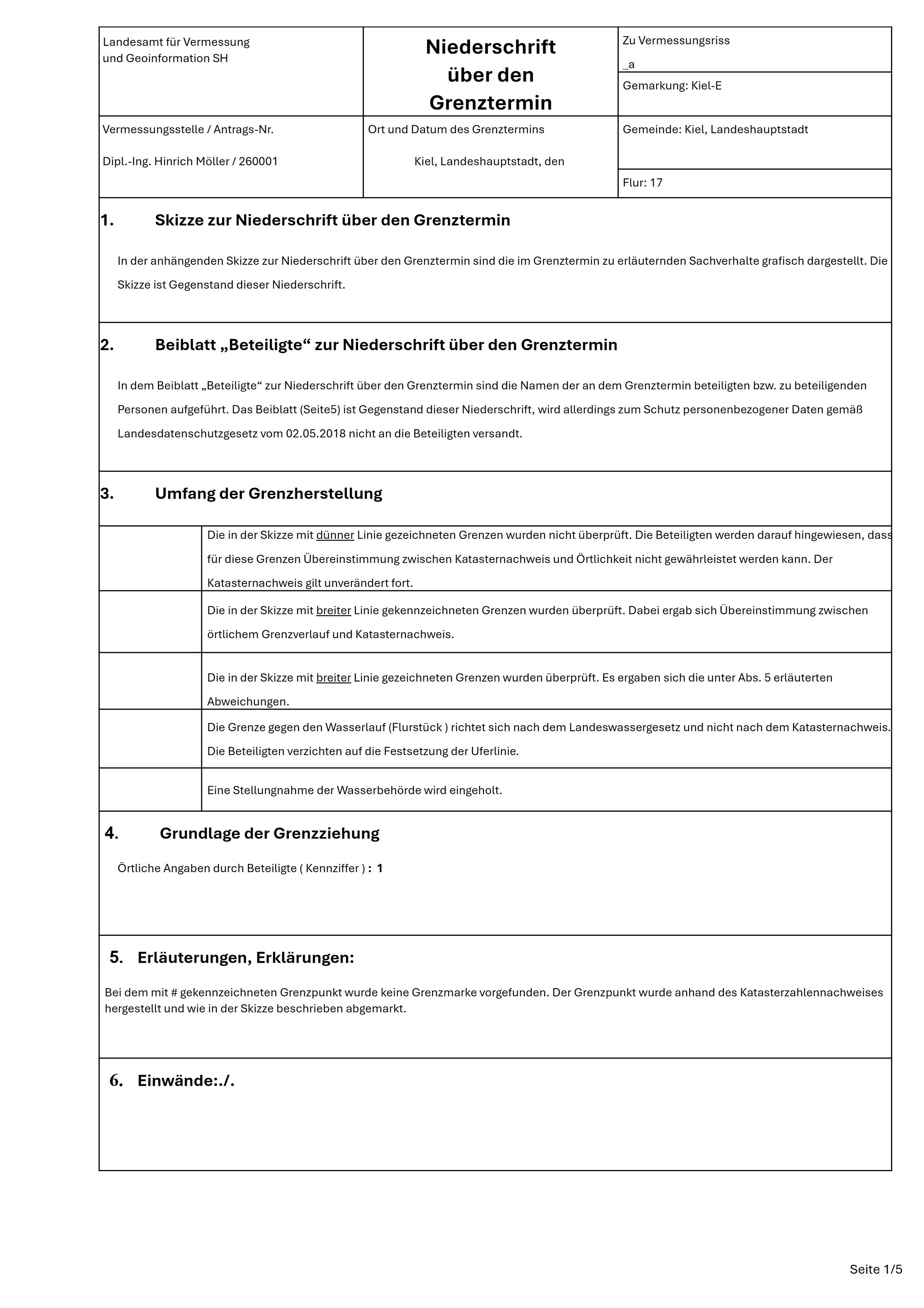 Auszug aus der Nierderschrift zum Grenztermin-1