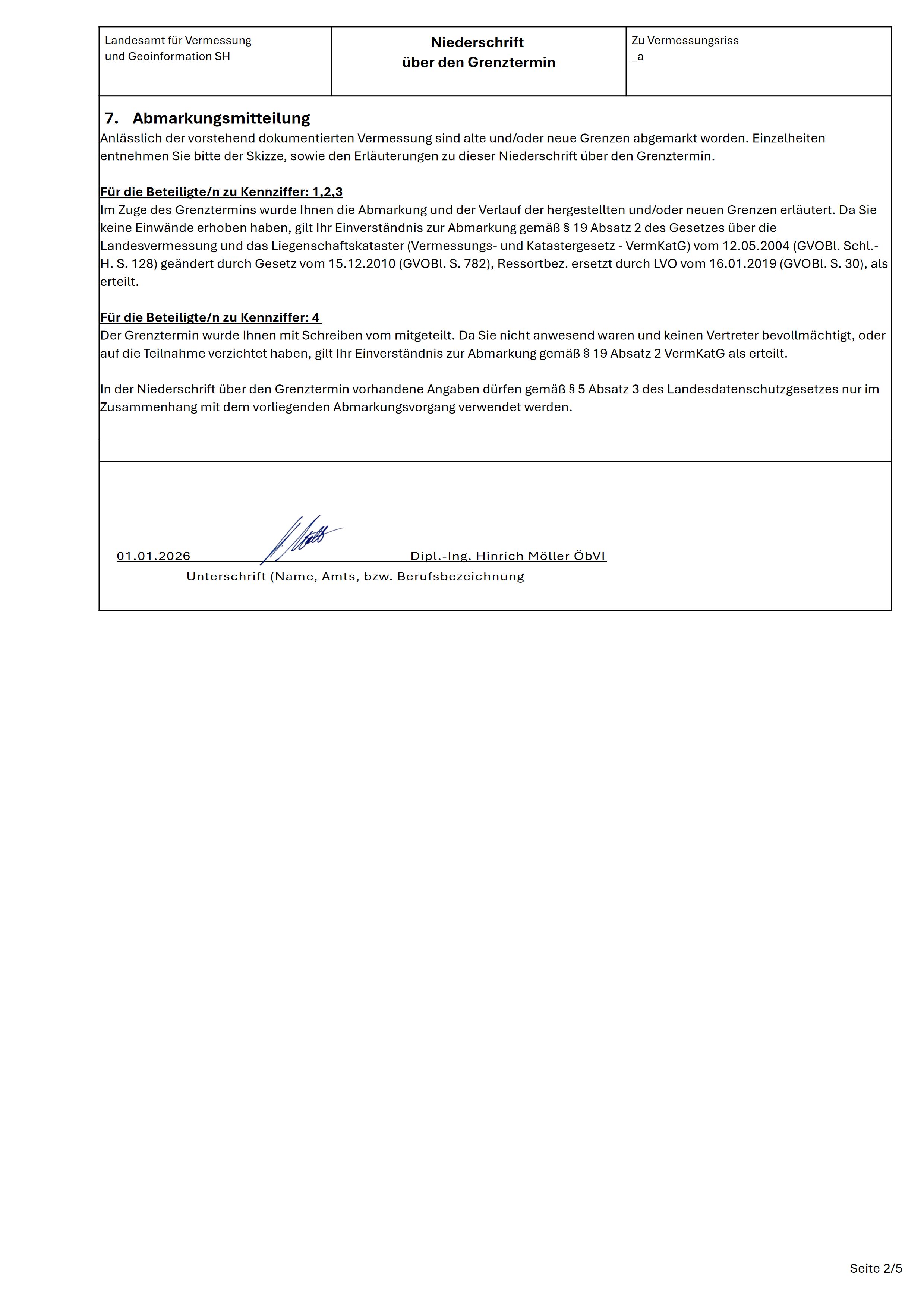 Auszug aus der Nierderschrift zum Grenztermin-2